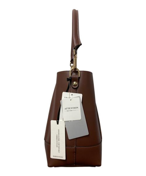 Gianni Notaro（ジャンニ ノターロ）GIANNI NOTARO (ジャンニ ノターロ) BUCKETS BAG(バケツバッグ)　　牛革 ブラウンの古着・服飾アイテム