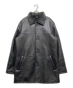BARNEYS NEWYORKバーニーズ・ニューヨーク）の古着「レザーコート」｜ブラック