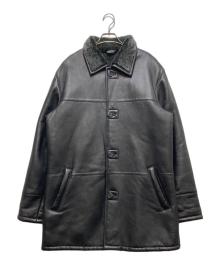 BARNEYS NEWYORK（バーニーズ・ニューヨーク）の古着「レザーコート」｜ブラック