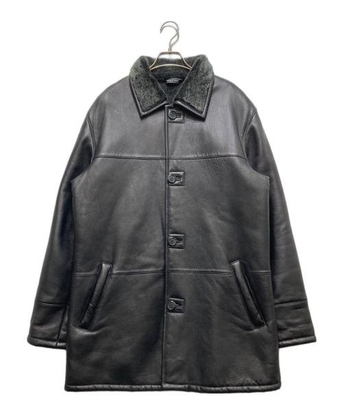 BARNEYS NEWYORK（バーニーズ・ニューヨーク）BARNEYS NEWYORK (バーニーズ・ニューヨーク) レザーコート ブラック サイズ:Mの古着・服飾アイテム