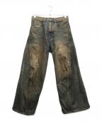 NVRFRGTネヴァーフォーゲット）の古着「3D TWIST WIDE LEG JEANS/ツイストワイドレッグジーンズ」｜インディゴ