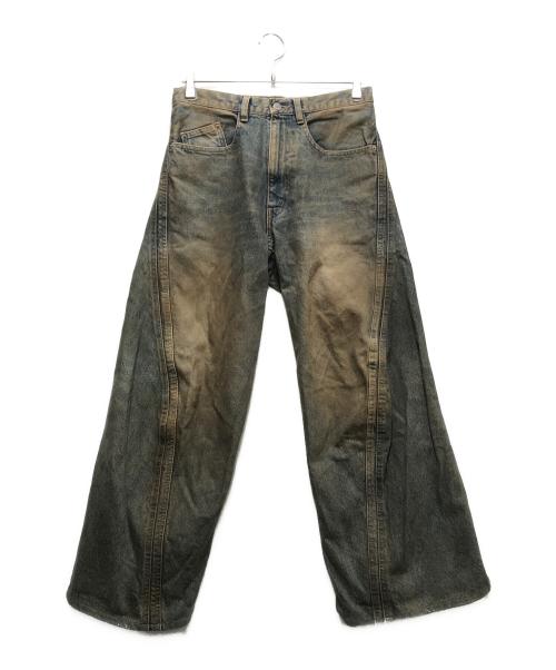 NVRFRGT（ネヴァーフォーゲット）NVRFRGT (ネヴァーフォーゲット) 3D TWIST WIDE LEG JEANS/ツイストワイドレッグジーンズ インディゴ サイズ:1の古着・服飾アイテム