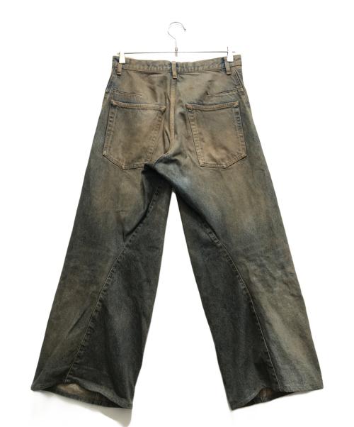 NVRFRGT（ネヴァーフォーゲット）NVRFRGT (ネヴァーフォーゲット) 3D TWIST WIDE LEG JEANS/ツイストワイドレッグジーンズ インディゴ サイズ:1の古着・服飾アイテム