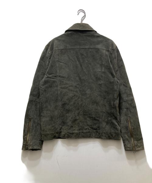 JUST LEATHER（ジャスト レザー）JUST LEATHER (ジャスト レザー) ヌバック レザー  カーゴジャケット/Y2K グレー サイズ:50の古着・服飾アイテム