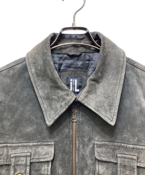 JUST LEATHER（ジャスト レザー）JUST LEATHER (ジャスト レザー) ヌバック レザー  カーゴジャケット/Y2K グレー サイズ:50の古着・服飾アイテム