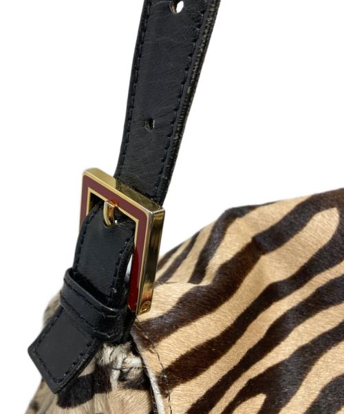 FENDI（フェンディ）FENDI (フェンディ) 虎柄ハラコハンドバッグ / ワンショルダーバッグ ブラウンの古着・服飾アイテム