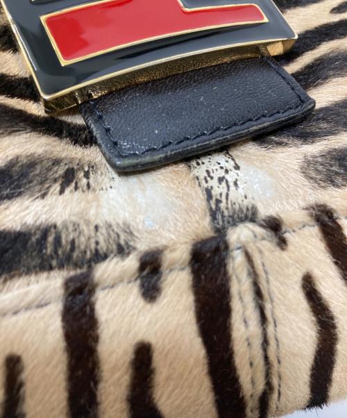 FENDI（フェンディ）FENDI (フェンディ) 虎柄ハラコハンドバッグ / ワンショルダーバッグ ブラウンの古着・服飾アイテム