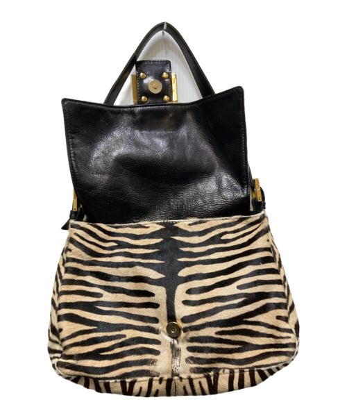 FENDI（フェンディ）FENDI (フェンディ) 虎柄ハラコハンドバッグ / ワンショルダーバッグ ブラウンの古着・服飾アイテム