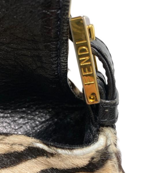 FENDI（フェンディ）FENDI (フェンディ) 虎柄ハラコハンドバッグ / ワンショルダーバッグ ブラウンの古着・服飾アイテム
