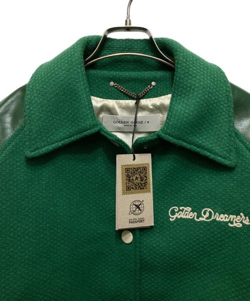 GOLDEN GOOSE（ゴールデングース）GOLDEN GOOSE (ゴールデングース) VESTE BOMBER JOUNARY ERIC LAINE VERT BLANC　 Green Lapel Moderate  グリーン サイズ:40の古着・服飾アイテム