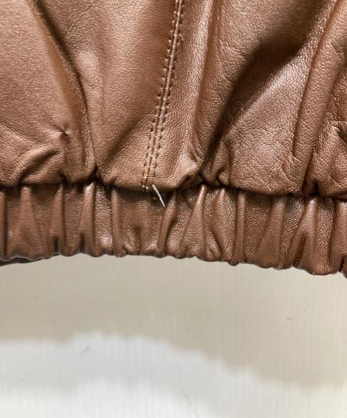 Eddie Bauer（エディーバウアー）Eddie Bauer (エディーバウアー) レザーダウンジャケット　80`S 黒タグ ブラウン サイズ:Mの古着・服飾アイテム