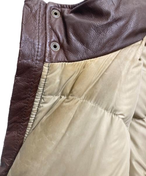 Eddie Bauer（エディーバウアー）Eddie Bauer (エディーバウアー) レザーダウンジャケット　80`S 黒タグ ブラウン サイズ:Mの古着・服飾アイテム