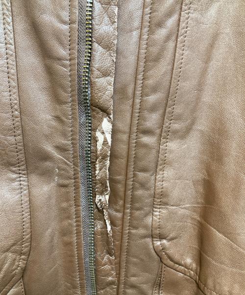 Eddie Bauer（エディーバウアー）Eddie Bauer (エディーバウアー) レザーダウンジャケット　80`S 黒タグ ブラウン サイズ:Mの古着・服飾アイテム