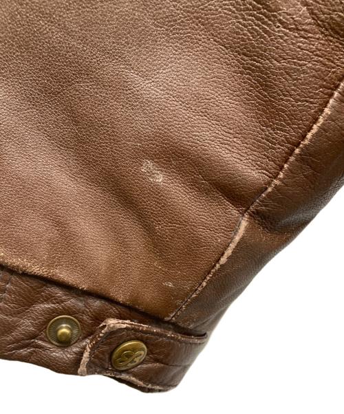 Eddie Bauer（エディーバウアー）Eddie Bauer (エディーバウアー) レザーダウンジャケット　80`S 黒タグ ブラウン サイズ:Mの古着・服飾アイテム