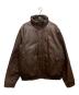 Eddie Bauer（エディーバウアー）の古着「レザーダウンジャケット　80`S 黒タグ」｜ブラウン
