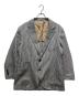 BRUNELLO CUCINELLI（ブルネロクチネリ）の古着「段返り3B ストライプ柄 テーラードジャケット　イタリア製」｜ホワイト×ネイビー