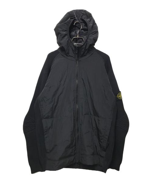 STONE ISLAND（ストーンアイランド）STONE ISLAND (ストーンアイランド) Nylon metal 3D knit sleeve jacket　16AW ブラック サイズ:サイズタグ欠損の為不明の古着・服飾アイテム