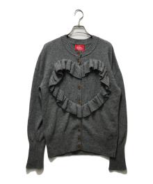 Vivienne Westwood RED LABEL（ヴィヴィアンウエストウッドレッドレーベル）の古着「ハートフリルニットカーディガン」｜グレー