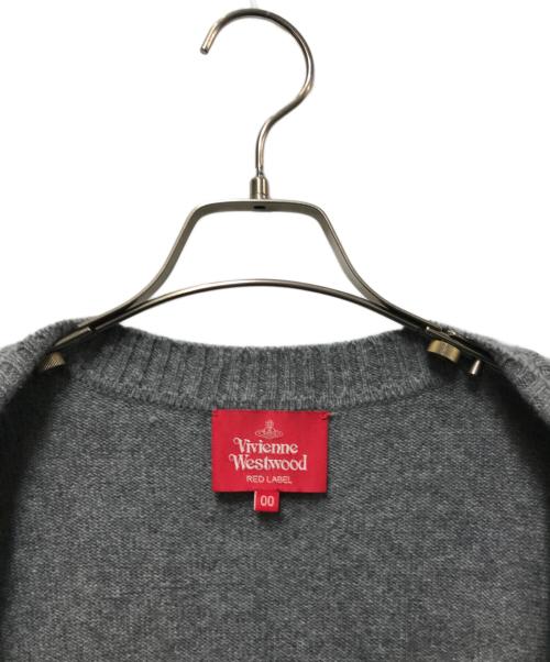 Vivienne Westwood RED LABEL（ヴィヴィアンウエストウッドレッドレーベル）Vivienne Westwood RED LABEL (ヴィヴィアンウエストウッドレッドレーベル) ハートフリルニットカーディガン グレー サイズ:00の古着・服飾アイテム