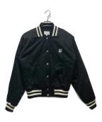 maison kitsuneメゾンキツネ）の古着「フォックスヘッドサテンテディボンバージャケット / スタジャン / LW02104WW0093」｜ブラック