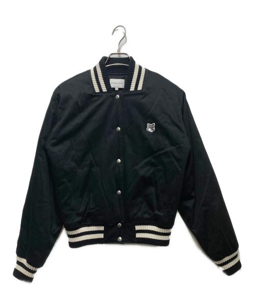 maison kitsune（メゾンキツネ）maison kitsune (メゾンキツネ) フォックスヘッドサテンテディボンバージャケット / スタジャン / LW02104WW0093 ブラック サイズ:Sの古着・服飾アイテム