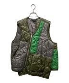 COMME des GARCONS HOMME DEUXコムデギャルソン オム ドゥ）の古着「キルティング ジップアップナイロンベスト　25AW / AD2025　DP-V021」｜オリーブ