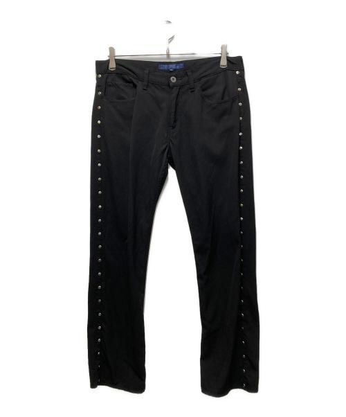 JUNYA WATANABE COMME des GARCONS MAN PINK（ジュンヤワタナベ コムデギャルソンマン ピンク）JUNYA WATANABE COMME des GARCONS MAN PINK (ジュンヤワタナベ コムデギャルソンマン ピンク) スタッズライン ウールストレートパンツ　07AW　WT-P020 ブラック サイズ:Mの古着・服飾アイテム