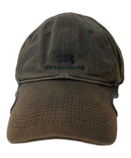 BALENCIAGA（バレンシアガ）BALENCIAGA (バレンシアガ) HAT NOTCHED VISOR CO CAP/ハットノッチバイザーキャップ ブラックの古着・服飾アイテム