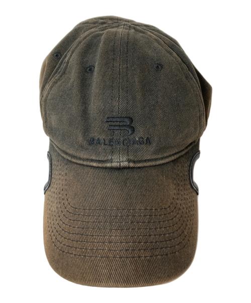 BALENCIAGA（バレンシアガ）BALENCIAGA (バレンシアガ) HAT NOTCHED VISOR CO CAP/ハットノッチバイザーキャップ ブラックの古着・服飾アイテム