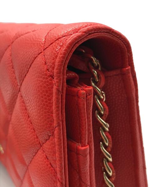 CHANEL（シャネル）CHANEL (シャネル) ココマーク マトラッセ キルティング チェーンウォレットショルダーバッグ レッドの古着・服飾アイテム