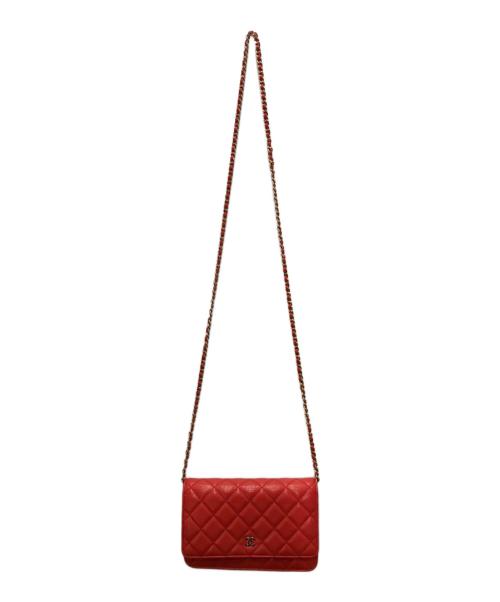 CHANEL（シャネル）CHANEL (シャネル) ココマーク マトラッセ キルティング チェーンウォレットショルダーバッグ レッドの古着・服飾アイテム