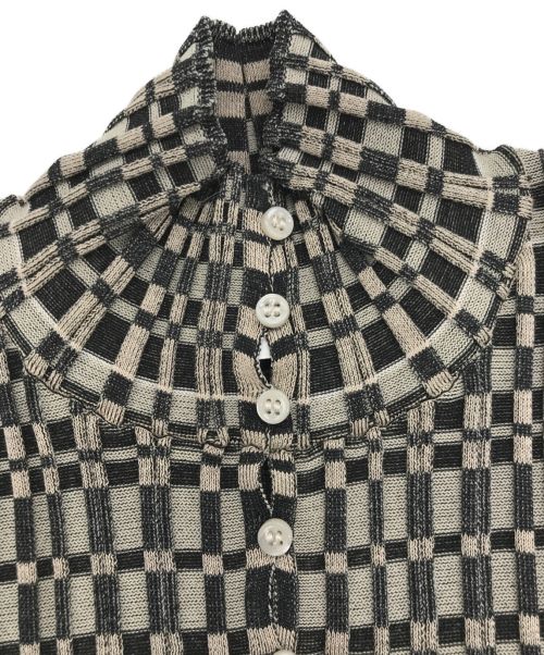 IRENE（アイレネ）IRENE (アイレネ) Mosaic Knit Long Tops ベージュ サイズ:36の古着・服飾アイテム