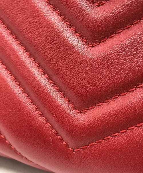 GUCCI（グッチ）GUCCI (グッチ) GGマーモント チェーンウォレット ショルダーバッグ/	474575 レッドの古着・服飾アイテム