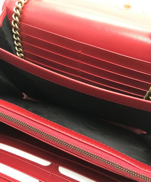GUCCI（グッチ）GUCCI (グッチ) GGマーモント チェーンウォレット ショルダーバッグ/	474575 レッドの古着・服飾アイテム