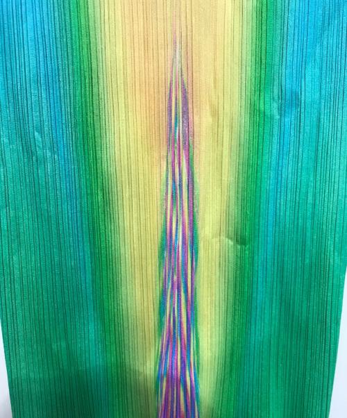 PLEATS PLEASE（プリーツプリーズ）PLEATS PLEASE (プリーツプリーズ) グラデーションハイネックプリーツワンピース マルチカラー サイズ:3の古着・服飾アイテム