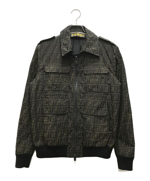 FENDI（フェンディ）FENDI (フェンディ) ズッカ柄ナイロンジャケット ブラウン サイズ:50の古着・服飾アイテム
