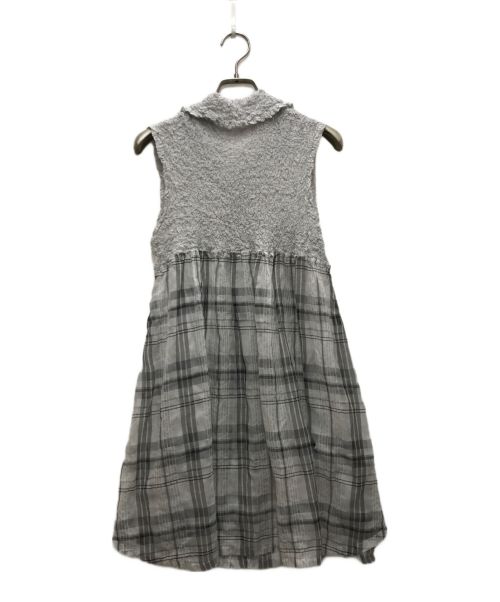 me ISSEY MIYAKE（ミーイッセイ ミヤケ）me ISSEY MIYAKE (ミーイッセイ ミヤケ) カリフラワーチェックノースリーブワンピース グレー サイズ:-の古着・服飾アイテム