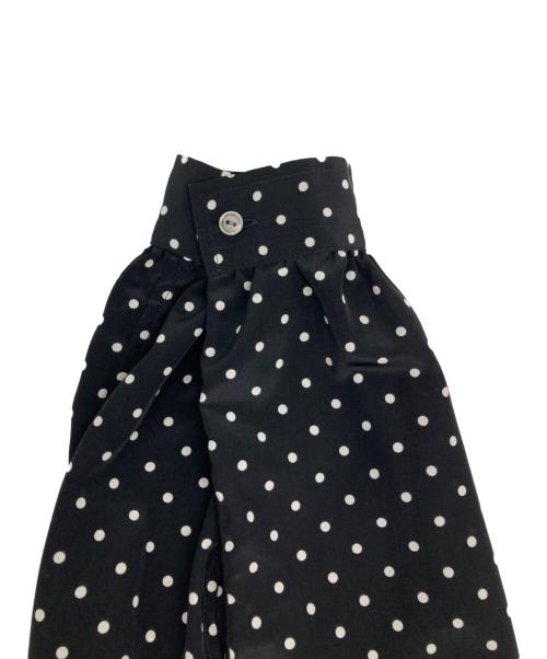 SLOBE IENA（スローブ イエナ）SLOBE IENA (スローブ イエナ) ドットプリントVネックスタンドフリルブラウス ブラック サイズ:Freeの古着・服飾アイテム