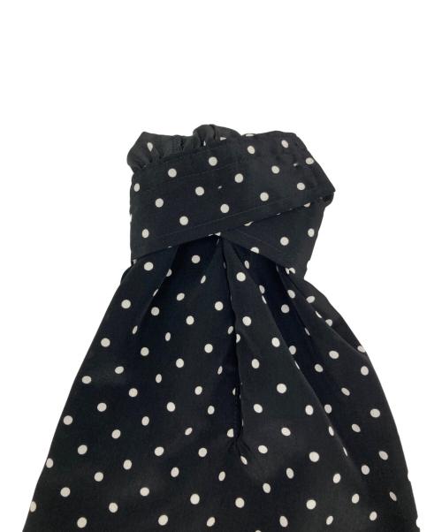 SLOBE IENA（スローブ イエナ）SLOBE IENA (スローブ イエナ) ドットプリントVネックスタンドフリルブラウス ブラック サイズ:Freeの古着・服飾アイテム