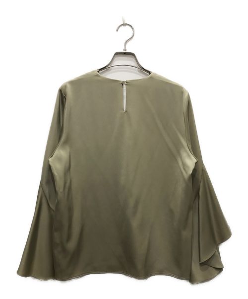 anuans（アニュアンス）anuans (アニュアンス) ツイストフリルVネックブラウス カーキ サイズ:Fの古着・服飾アイテム