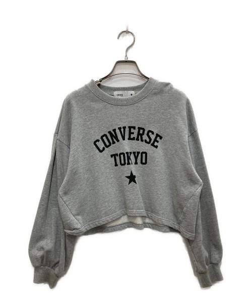 CONVERSE TOKYO（コンバーストウキョウ）CONVERSE TOKYO (コンバーストウキョウ) VOLUME SLEEVE LOGO SWEAT グレー サイズ:表記無の古着・服飾アイテム