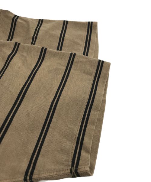 Devon Howard for RHC（デヴォン・ハワード フォー アールエイチシー）Devon Howard for RHC (デヴォン・ハワード フォー アールエイチシー) Pigment Dye Organic Cotton Striped Tee/ピグメントダイTシャツ ブラウン サイズ:Ｍの古着・服飾アイテム