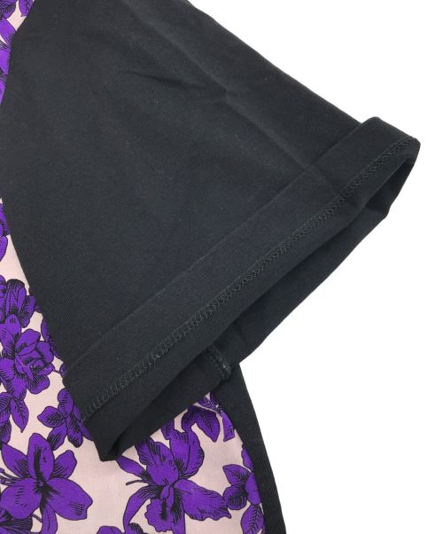 MSGM（エムエスジーエム）MSGM (エムエスジーエム) 切替カットソー パープル×ブラック サイズ:XLの古着・服飾アイテム