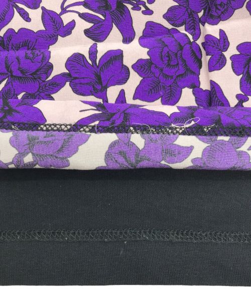 MSGM（エムエスジーエム）MSGM (エムエスジーエム) 切替カットソー パープル×ブラック サイズ:XLの古着・服飾アイテム