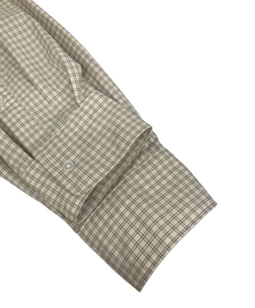 LA BOUCLE（ラ ブークル）LA BOUCLE (ラ ブークル) オーガニックコットン レギュラーカラー チェックシャツ アイボリー サイズ:3の古着・服飾アイテム