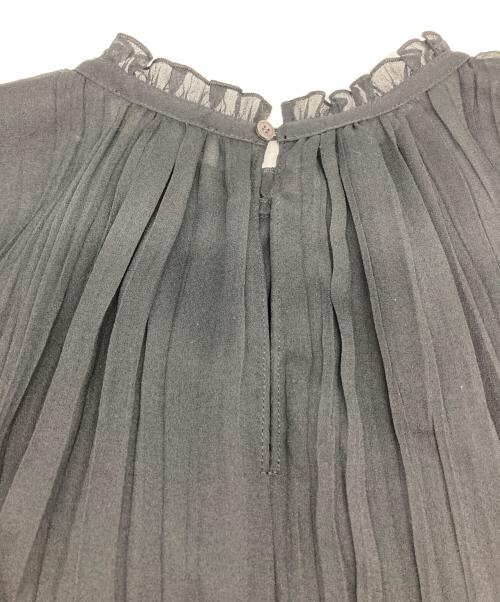 BALLSEY（ボールジィ）BALLSEY (ボールジィ) ランダムプリーツジョーゼット フレンチスリーブブラウス ブラック サイズ:36の古着・服飾アイテム