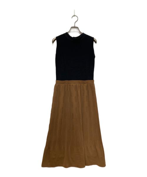 LANVIN en Bleu（ランバンオンブルー）LANVIN en Bleu (ランバンオンブルー) ノースリーブワンピース ブラック サイズ:38の古着・服飾アイテム