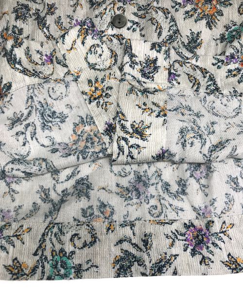 BEARDSLEY（ビアズリー）BEARDSLEY (ビアズリー) 花更紗ギャザーブラウス グレー サイズ:Fの古着・服飾アイテム