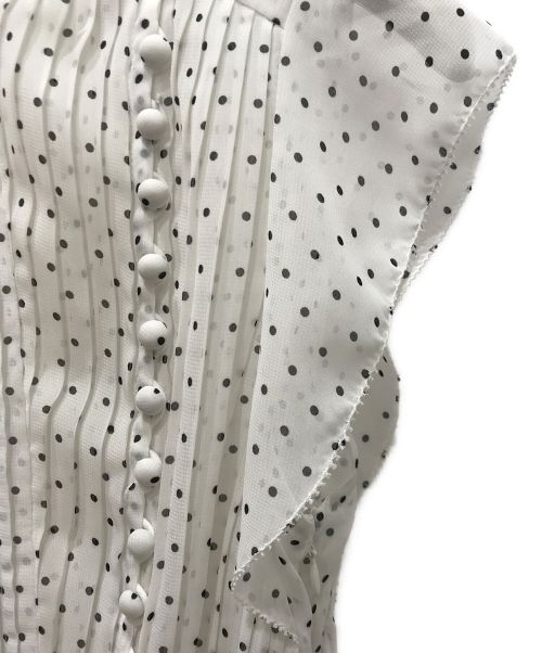 Snidel（スナイデル）Snidel (スナイデル) プリーツプリントワンピ ホワイトの古着・服飾アイテム