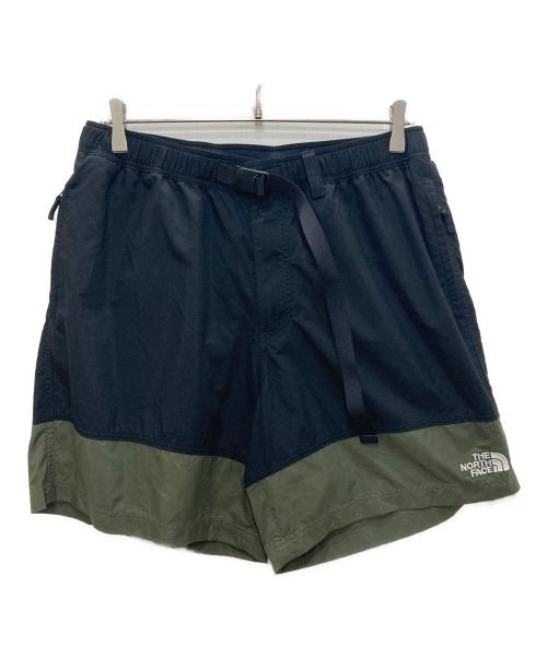 THE NORTH FACE（ザ ノース フェイス）THE NORTH FACE (ザ ノース フェイス) Nuptse Short ブラック×カーキ サイズ:XLの古着・服飾アイテム